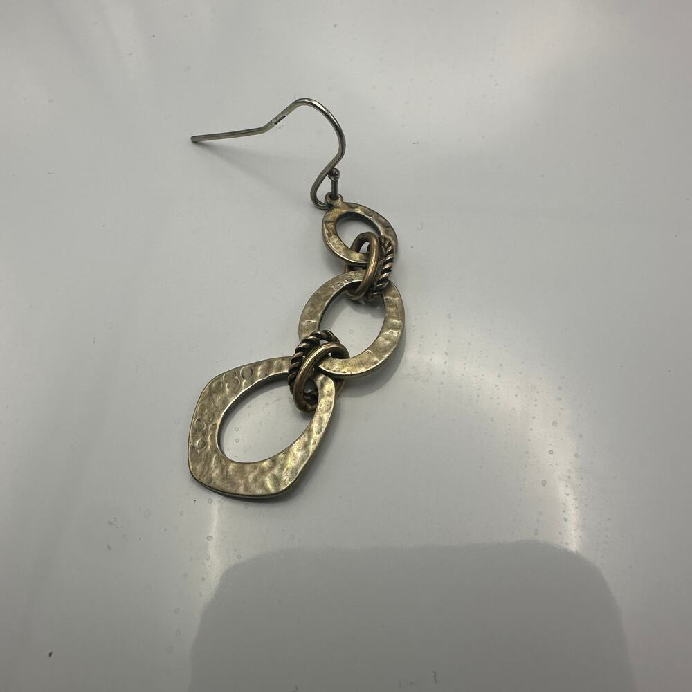 James Avery SINGLE Sterling Bronze Hammered Link Dangle Earring
